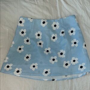 Princess Polly Light Blue Floral Mini Skirt